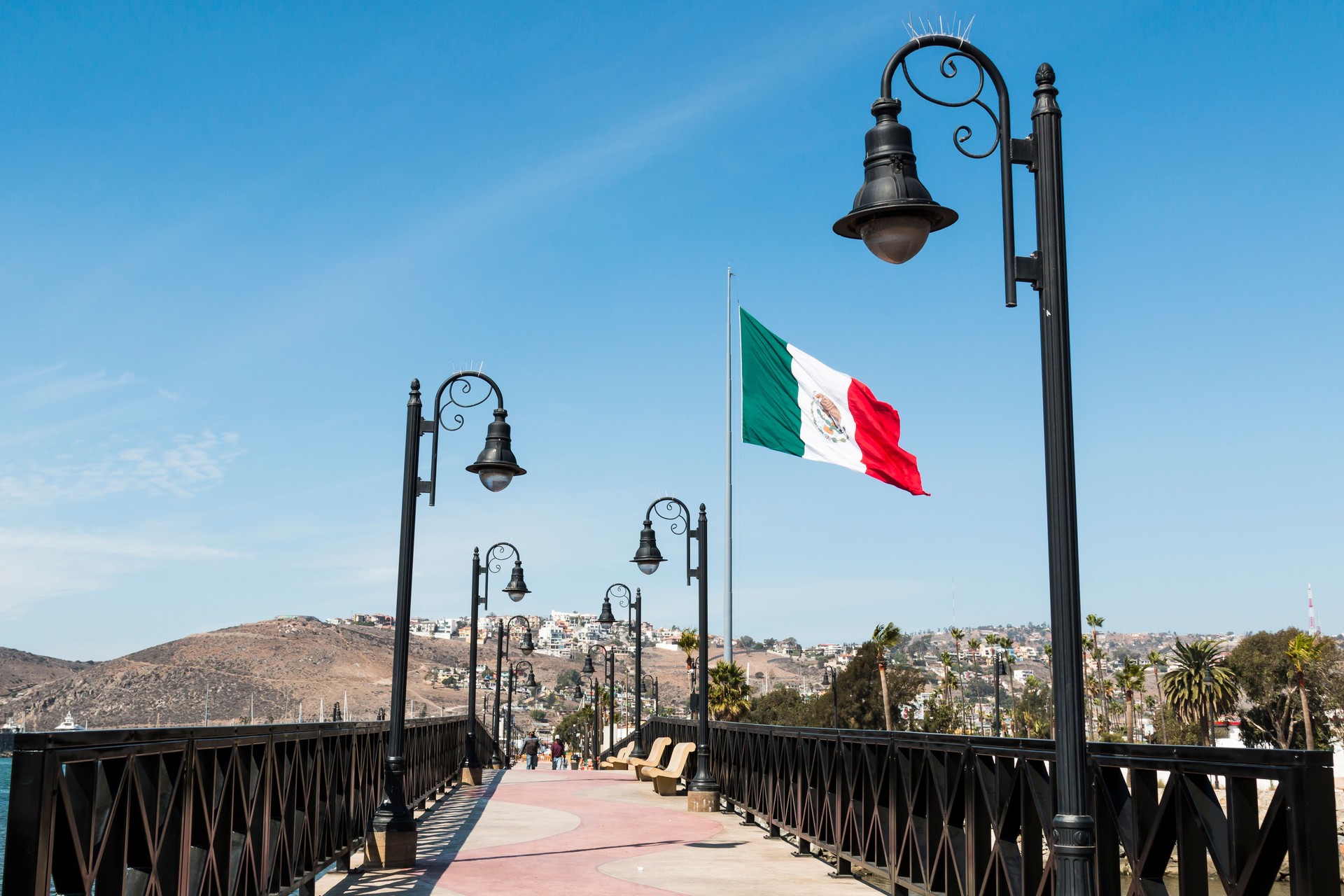 Pedestrian Bridge to Marina in Ensenada, Mexico